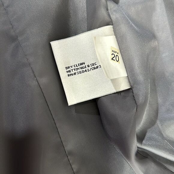 DKNY Wool Blend Asymmetrical Fleece Trimmed Coat In Gray Size 2 - Picture 8 of 13